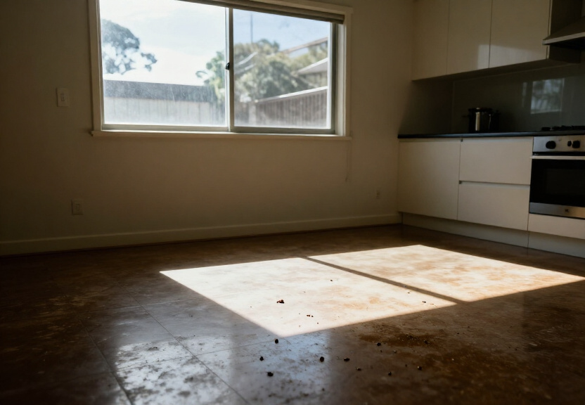 Rodent droppings and damage in an Earlwood garage before treatment